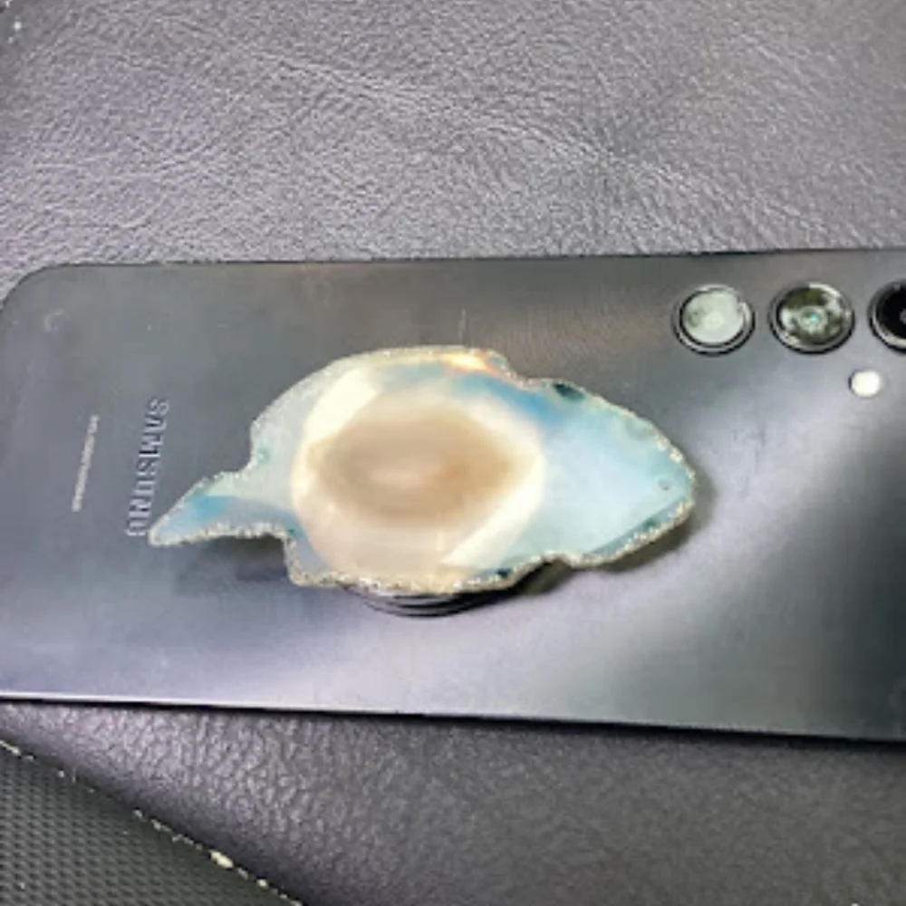 Cell phone crystal kick stands, selphie grips Agates!!